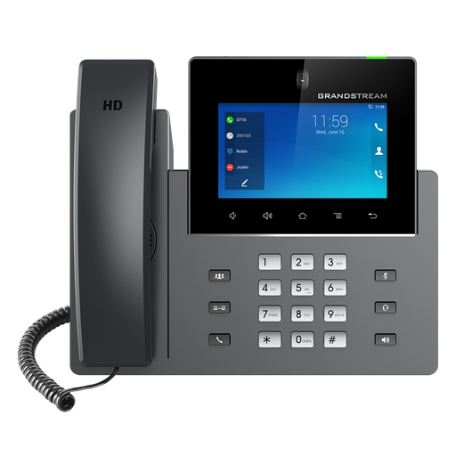 [GXV3350] 16 lines with up to 16 SIP accounts, Built-in 1 mega-pixel CMOS tiltable camera for video calling with privacy wheel, Android support