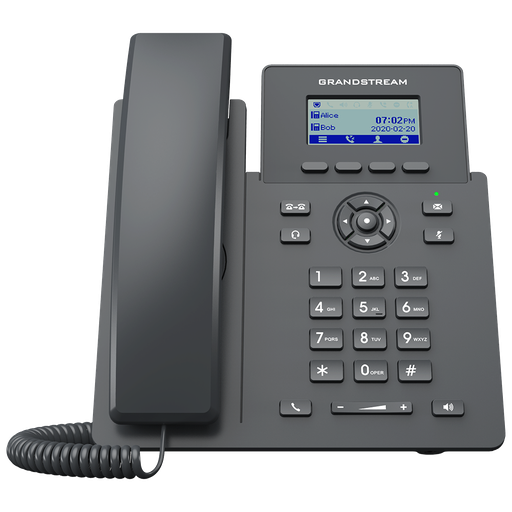 [GRP2601] 2 SIP account, 2 lines
GDMS online device management and provisioning
5-way audio conferencing for easy conference calls
Equipped with noise shield technology to minimize background noise
Electronic Hook Switch (EHS) support for Plantronics, Jabra, and Sennheiser headsets
The GRP2601P includes built-in PoE to power the device and give it a network connection
Enterprise-level protection including secure boot, dual firmware images and encrypted data storage