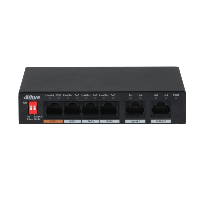 [PFS3006-4ET-60] 4-Port PoE Switch (Unmanaged), Layer two commercial switch, Supports anti-theft lock hole, RJ45 port supports 10/100Mbps self-adaptation, 