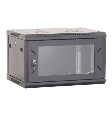 [B-4U600X450-WMF] BNET WALL CABINET 4U 600X450 WITH 1 FAN, BLACK 9005