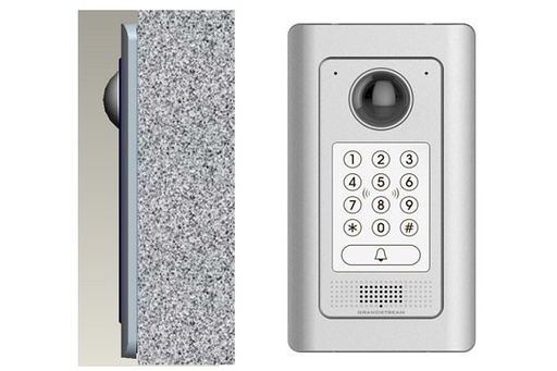 [GDS37X0-INWALL] The In-Wall Mounting Kit is available for use with the GDS3710 IP Video Door Phone. This mounting kit allows the GDS3710 to be mounted flushed within a wall rather on the surface of the wall. It supports solid wall, stud and drywall (hollow wall) installation.